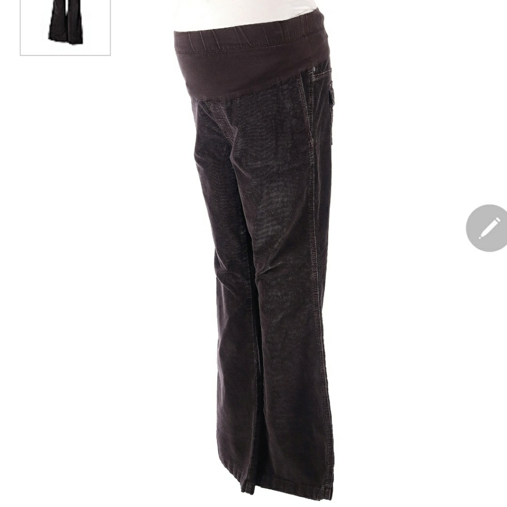 Gap Maternity Cords Corduroy Pants Brown Women's Size 8 Long & Lean Flare Leg